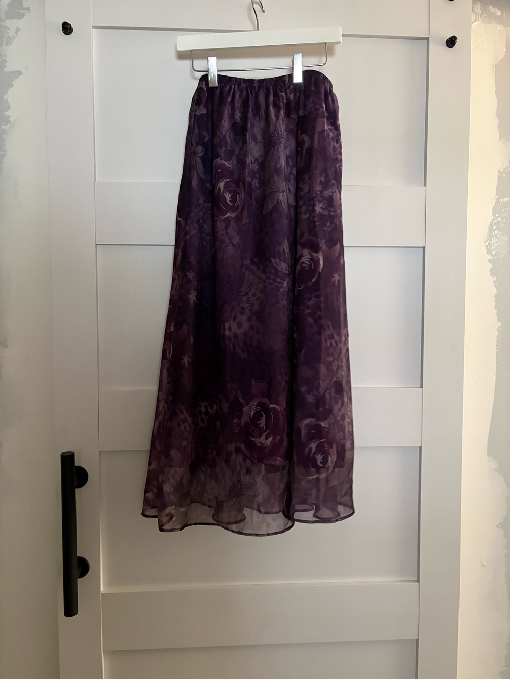 R&M Richards Deep Purple Floral Maxi Skirt